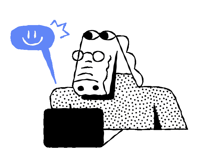 Ilustração animada do personagem Jacaré
