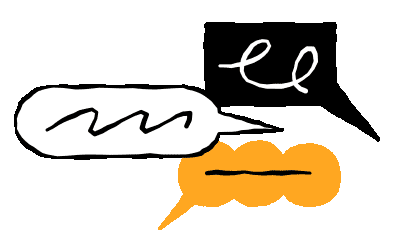 Ilustração animada de balões de conversa